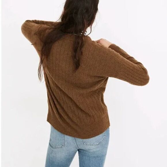 NEW Madewell Bowden Henley Sweater in Coziest Yarn,‎ brown, women's plus size 4X - Picture 5 of 16